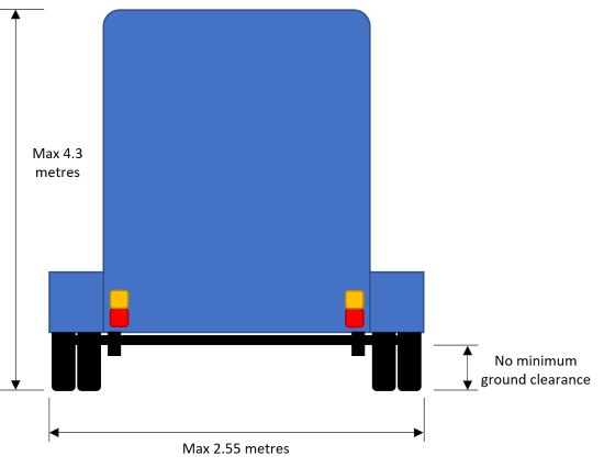 Light simple trailer legal height and width requirements (NZTA Factsheet 13d)